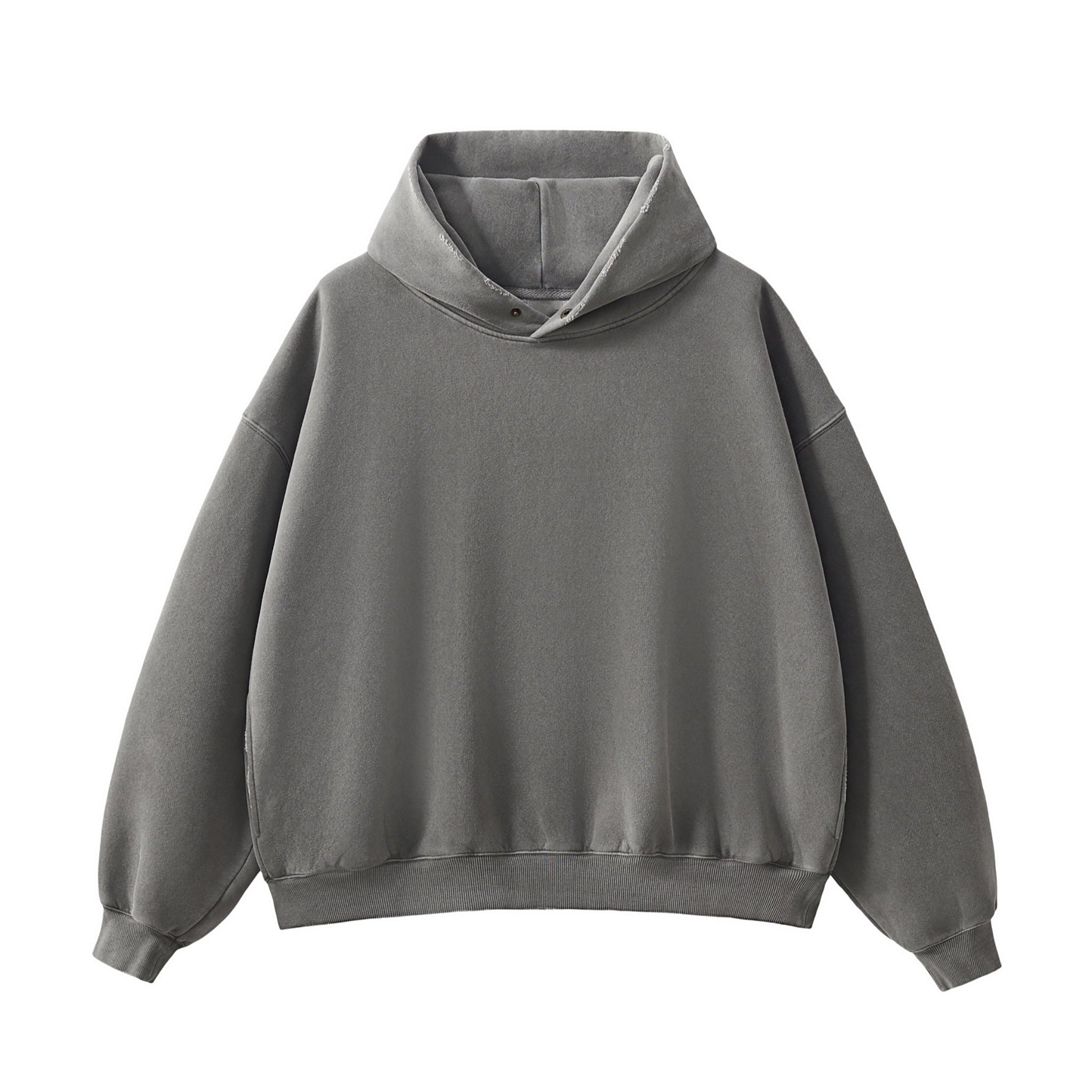 Frayed Enzyme Washed Fleece Hoodie